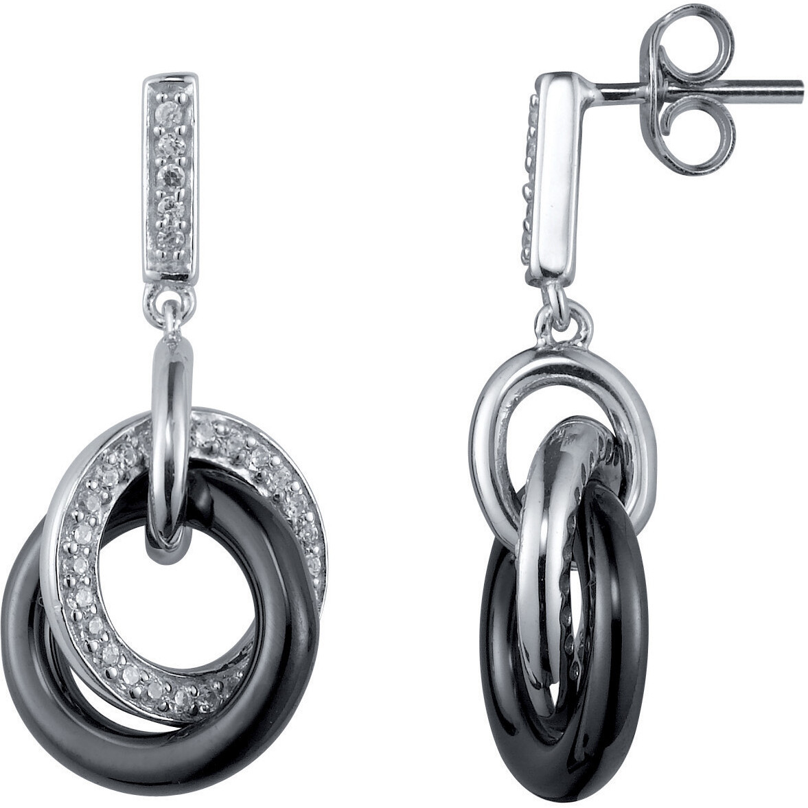 Boucles d'oreilles Émail Phebus Femme en Argent