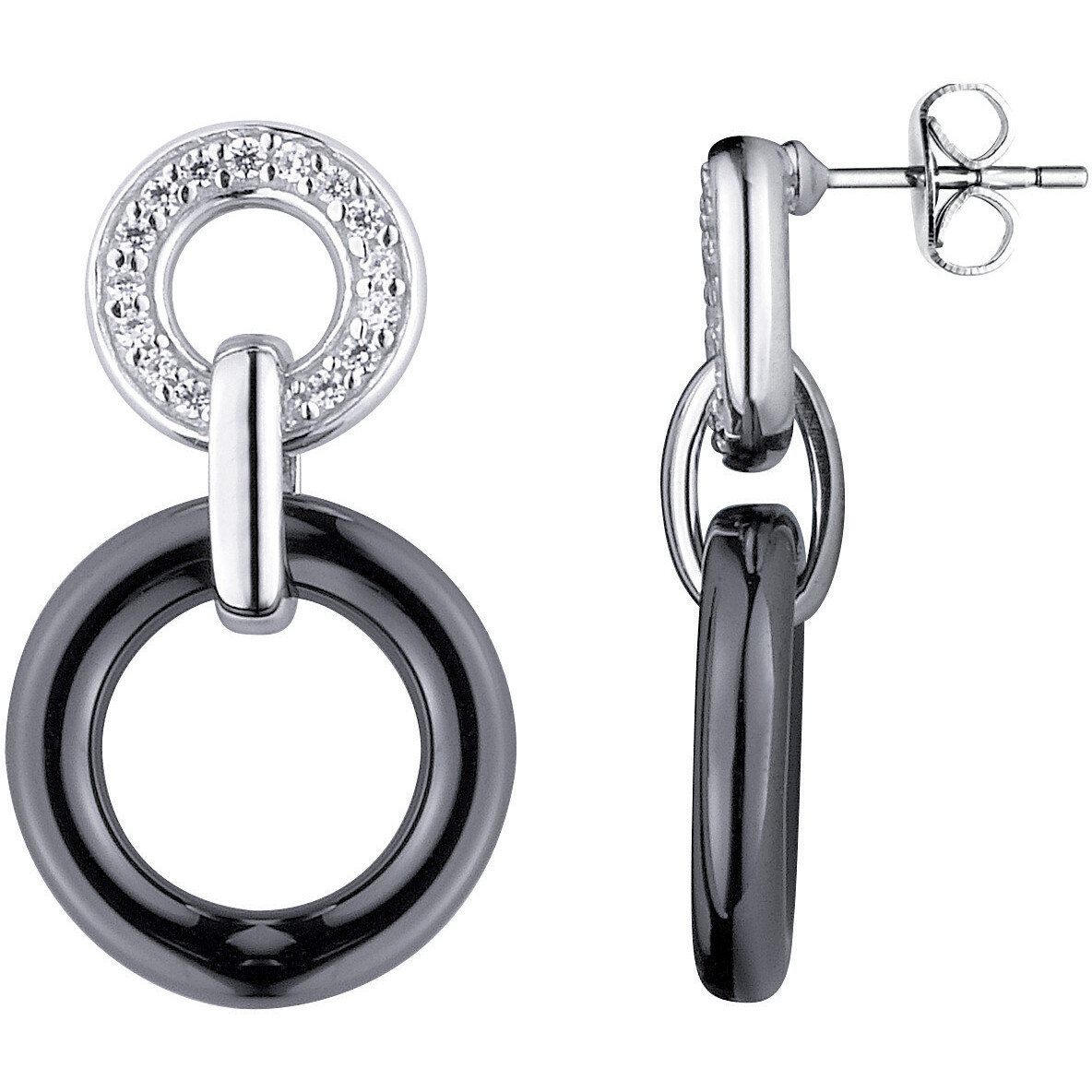 Boucles d'oreilles Émail Cloisonné Phebus Femme en Argent