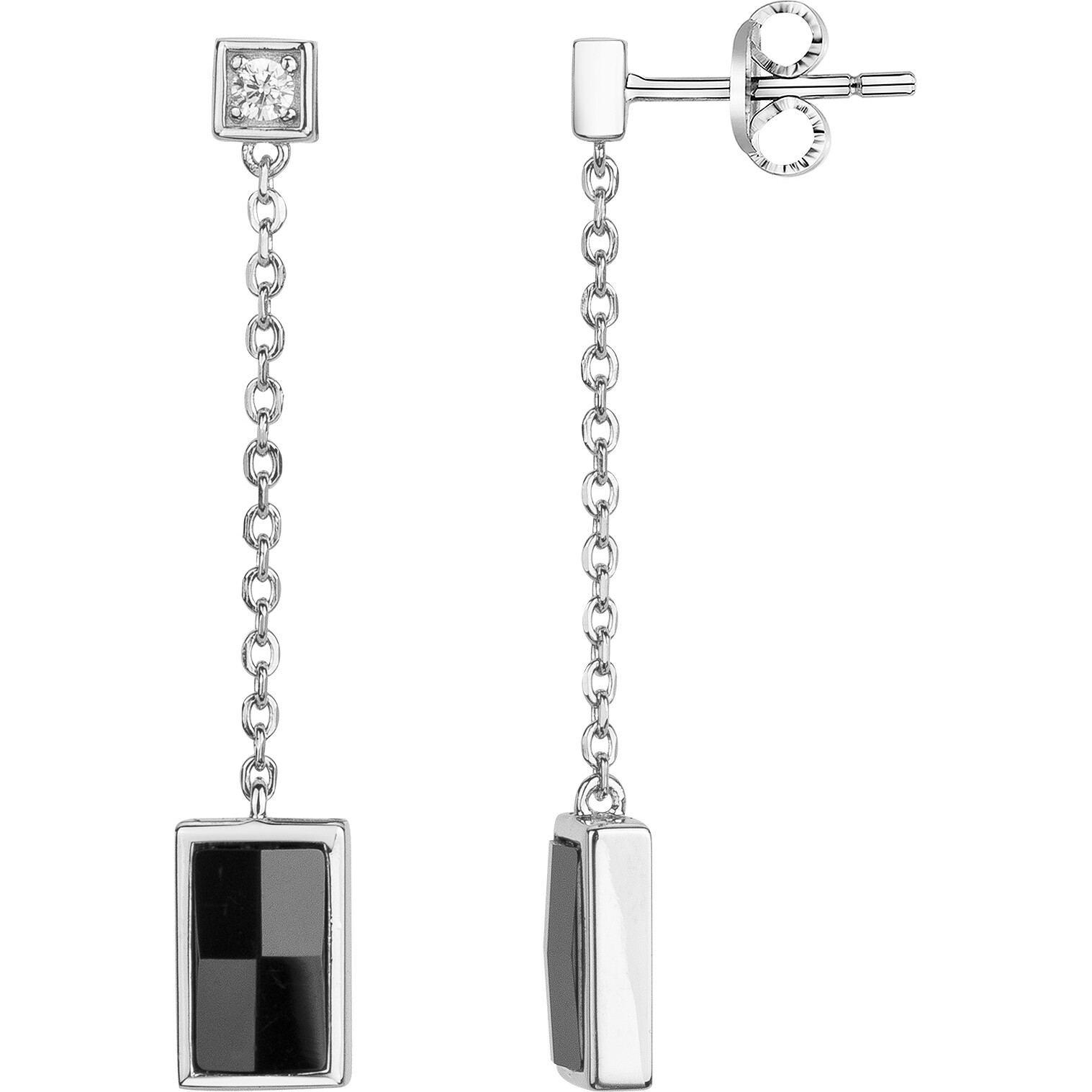 Boucles d'oreilles Quartz Phebus Femme en Argent