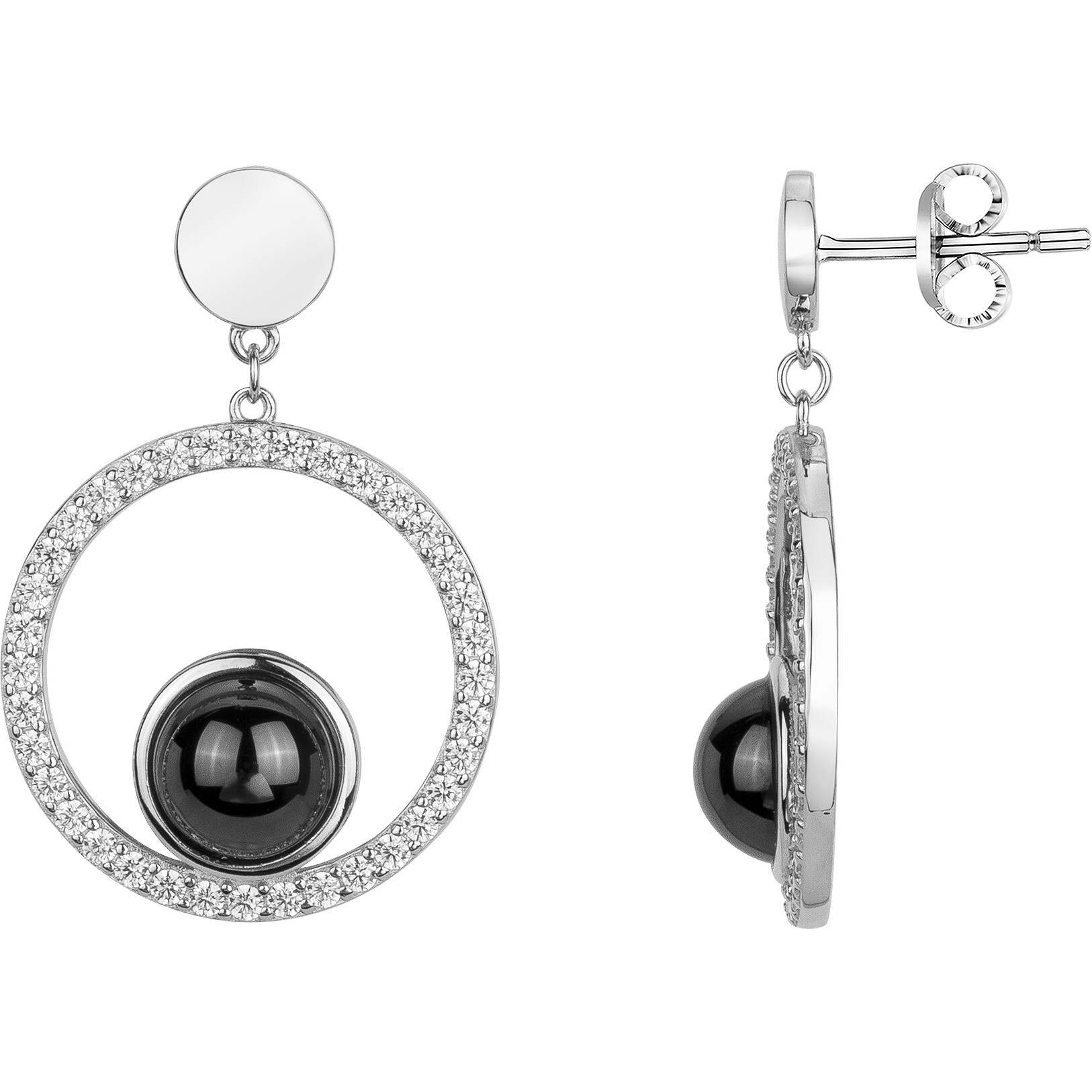 Boucles d'oreilles Symétrie Phebus Femme en Argent