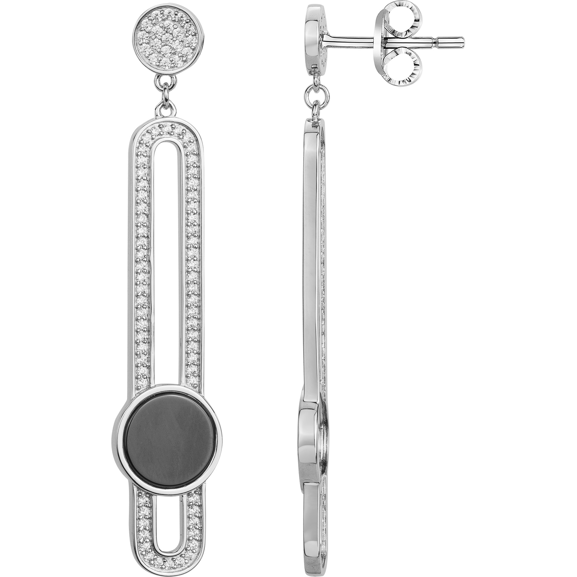 Boucles d'oreilles Poli Phebus Femme en Argent