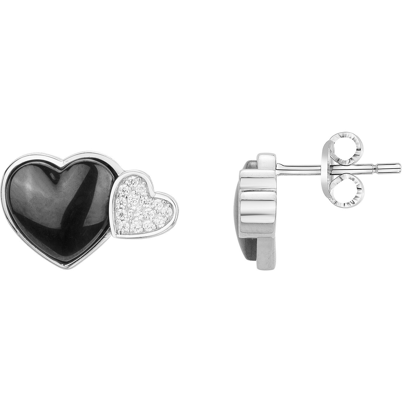 Boucles d'oreilles Obsidienne Phebus Femme en Argent