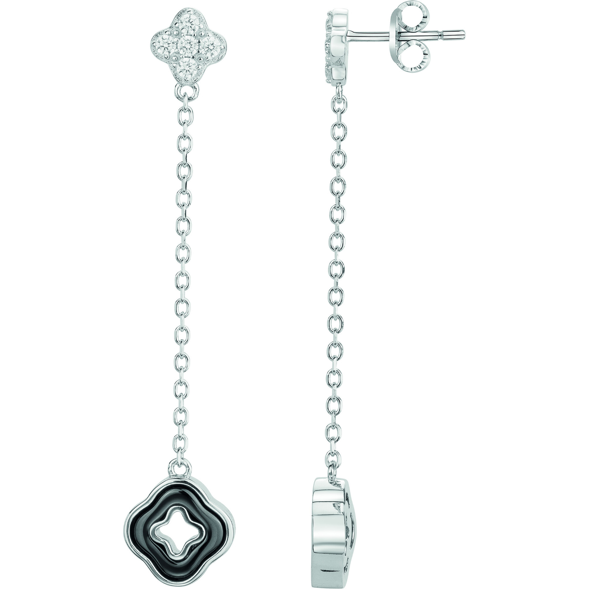 Boucles d'oreilles Bleu Nuit Phebus Femme en Argent