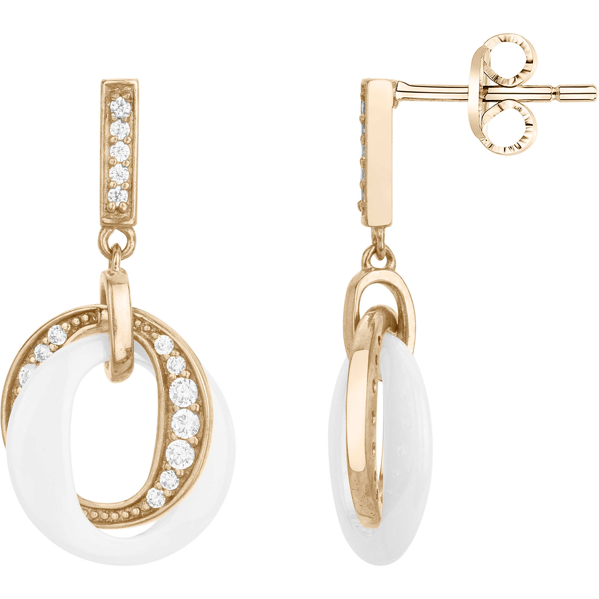Boucles d'oreilles Onde Phebus Femme en Plaqué Or