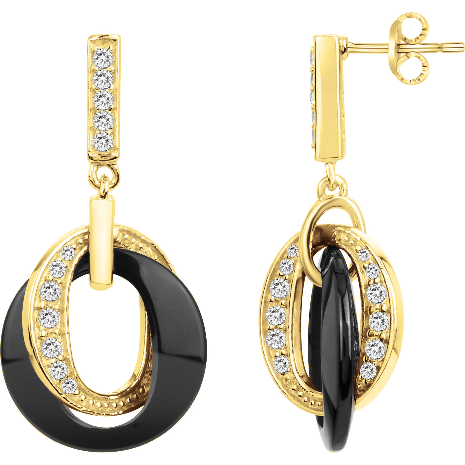 Boucles d'oreilles Onde Phebus Femme en Plaqué Or