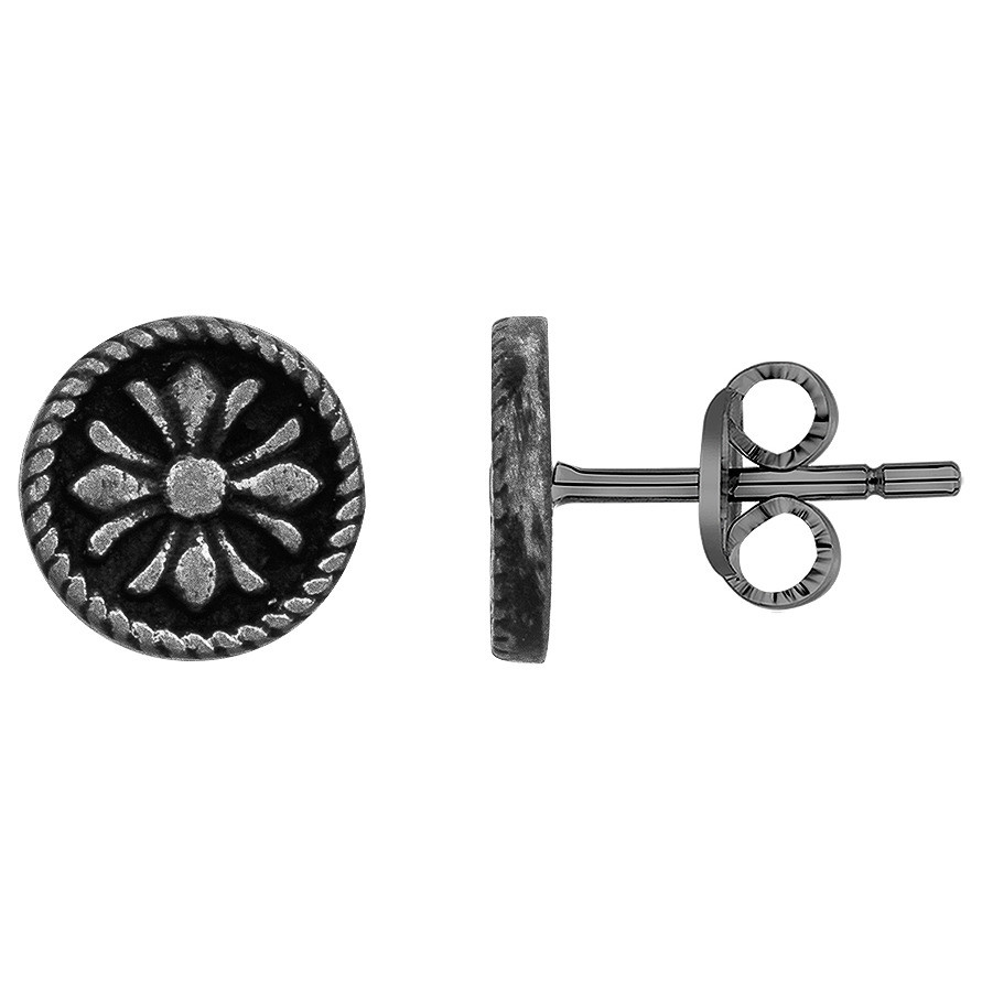 Boucles d'oreilles Fleur Phebus Homme en Acier