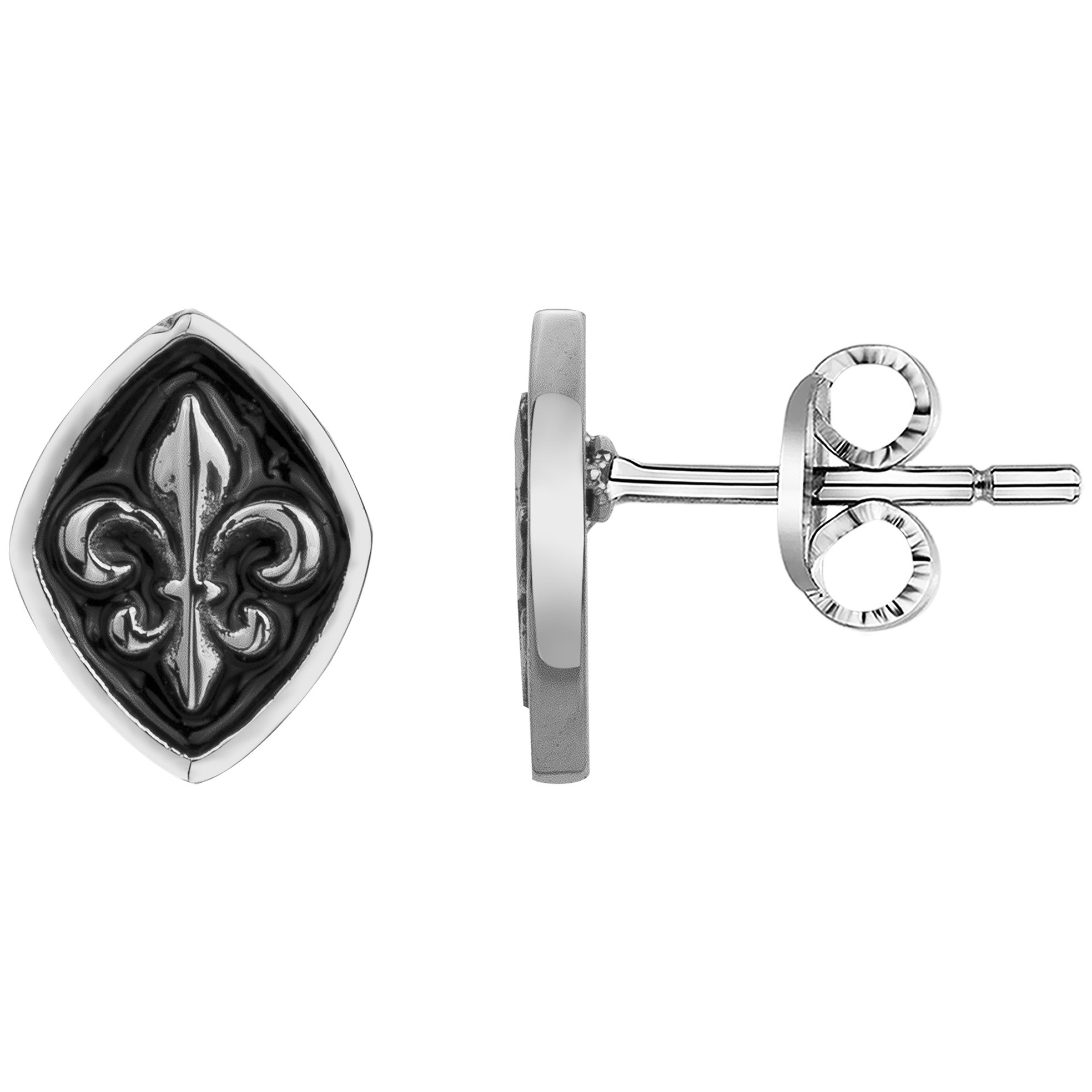 Boucles d'oreilles Fleur de lys Phebus Homme en Acier