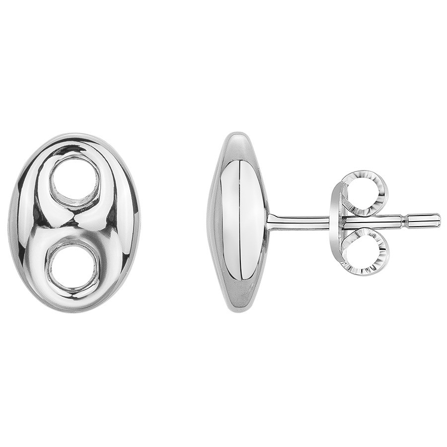 Boucles d'oreilles Grain de café Argent Phebus Homme en Acier