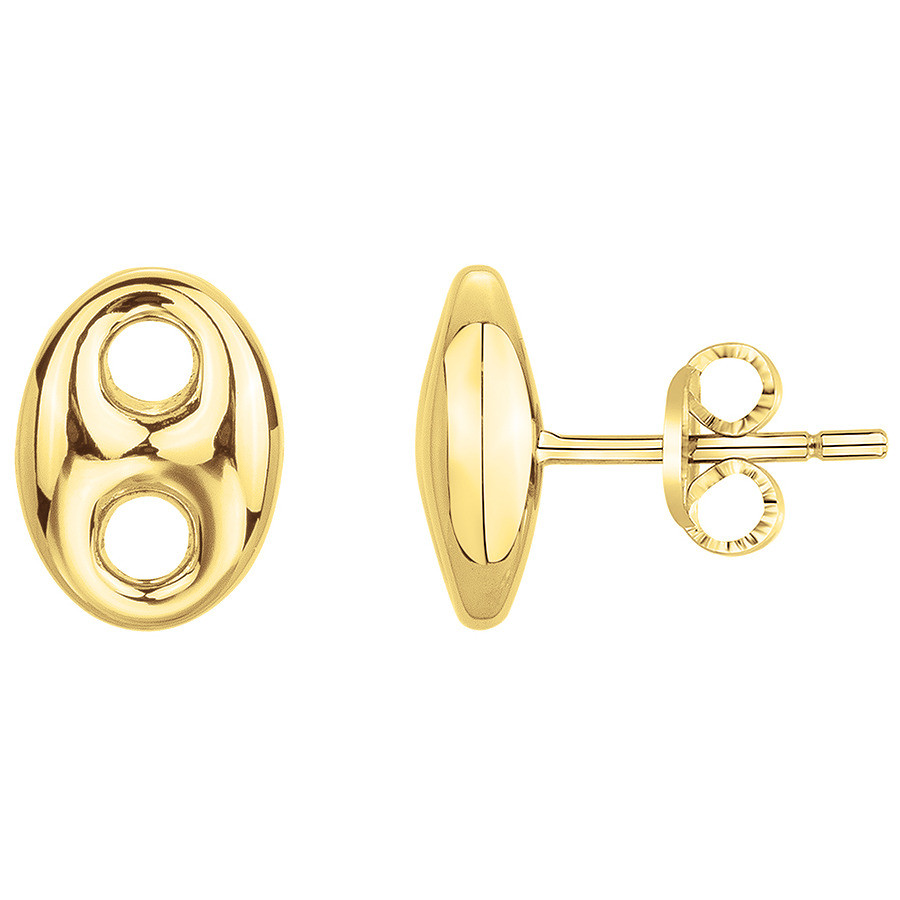 Boucles d'oreilles Grain de café Doré Phebus Homme en Acier