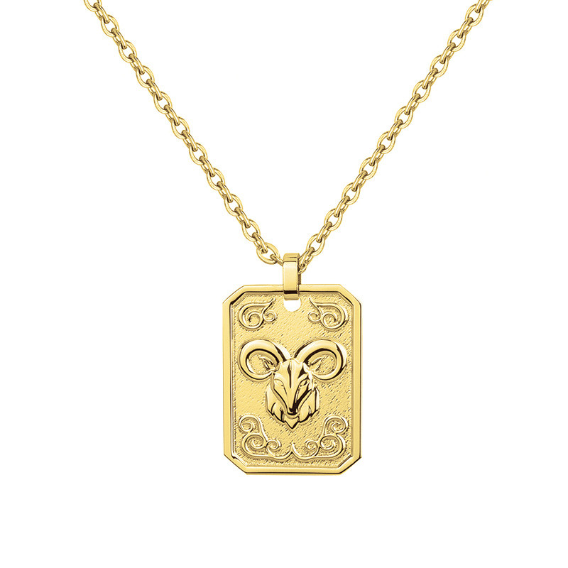 Collier Zodiaque Capricorne Doré Phebus Homme en Acier